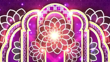 Mandala desenli ve elementli soyut arkaplan