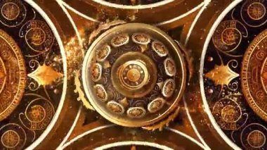 Bir şablon, bir altın ve bir desenle soyut arka plan