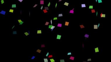 Siyah arkaplana düşen renkli konfeti