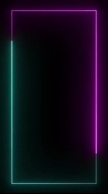 Pembe ve yeşil çizgileri olan neon çerçeve.