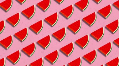 karpuz pembe bir arka plan üzerinde seamless modeli