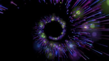 Neon daireler ve çizgilerle soyut arkaplan