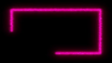 Parlak neon dikdörtgenli neon çerçeve