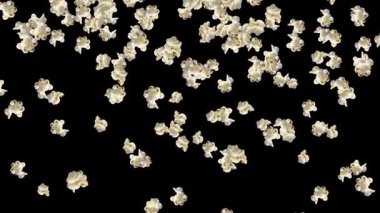 Siyah zemin üzerinde izole edilmiş pirinç uçuşları. 3 boyutlu resimleme