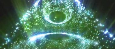 Parlayan neon ışığı ile soyut bir arkaplanın 3 boyutlu illüstrasyonu