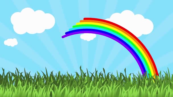 rainbow with a green grass