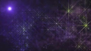 Soyut renkli şenlik arkaplanı. Parlayan yıldızlar ve parlayan ışıklar.