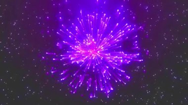 Gece gökyüzünde havai fişekler