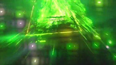 Parlak çizgiler ve noktalarla soyut arkaplan