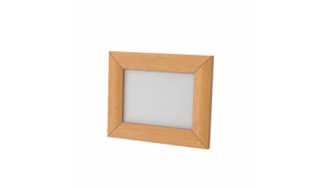 Beyaz arkaplanı olan eşsiz fotoğraf çerçevesini kapat.