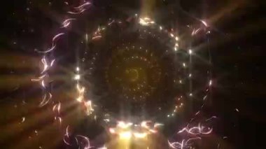 Büyüleyici bir ışık ve renk sarmalı, derinlik ve hareket hissi yaratıyor..