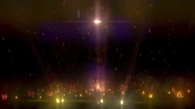 Parlayan parçacıkların ve ışığın canlı bir gösterisi, merak ve sihir hissi uyandırıyor..