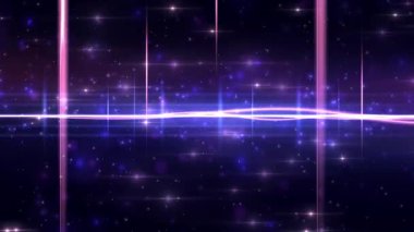 Kozmik ya da geleceksel bir temayı çağrıştıran, çizgiler ve yıldızlardan oluşan canlı bir dijital tasarım..