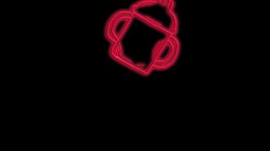 Neon kahve fincanı koyu renkli, canlı renkler ve modern estetik için eşsiz tasarım elementleri sergiliyor.