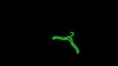 Parlayan neon yeşil askı koyu bir arkaplanda çarpıcı bir görsel karşıtlık ve modern estetik cazibe yaratıyor