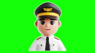 Neşeli bir çizgi film karakteri. Dostane bir gülümsemesi ve parlak yeşil bir geçmişi olan klasik bir üniforması var.