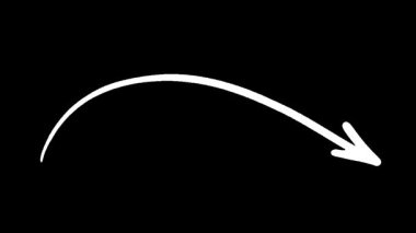 Siyah Arkaplan Video Dizisi Üzerinde Animasyon Beyaz Oklar Yörüngesi Görsel Efekti