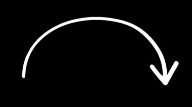 Animasyon Okları Dizisi Siyah Arkaplan ile Bir Yay Deseninde Hareket Gösteriyor