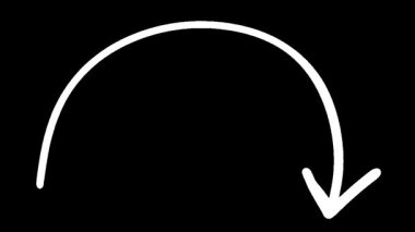 Siyah Arkaplan 'da Beyaz Oklar Eğiliyor: Yön ve Hareketin Resmedilmesi