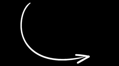 Sunumlar için Siyah Arkaplanda Eğri Hareketli Animasyon Beyaz Okları