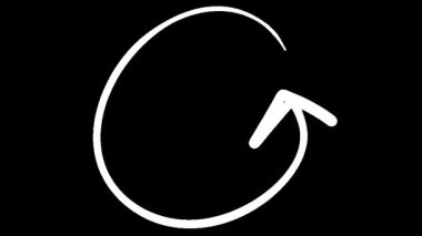 Döngü videoları için siyah arkaplan üzerinde hareketli ok dairesi grafikleri ögesi canlandırması