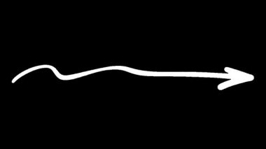 El Çizimi Animasyon: Siyah Arkaplanda Biçimlendirilmiş Beyaz Oklar Koleksiyonu Basit Tasarım