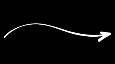 Hareket grafiği, giriş ve açıklama videoları için siyah arkaplan üzerinde elle çizilmiş ok animasyonu mükemmel