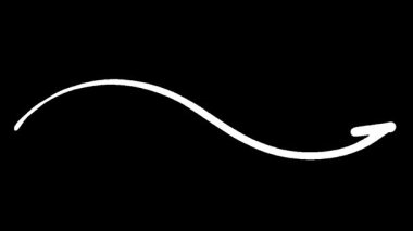 Siyah arkaplana karşı ok şekilli bir animasyon içeren soyut beyaz dalgalı çizgiler