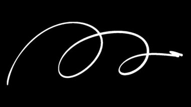 Dinamik beyaz çizgiler siyah bir arkaplan üzerinde döngü oluşturuyor, girdap şekilleri oluşturuyor