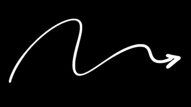 Animasyon Beyaz Çizgi Biçimleri Siyah Arkaplan Video Üzerinde Dalga Kalıpları ve Oklar