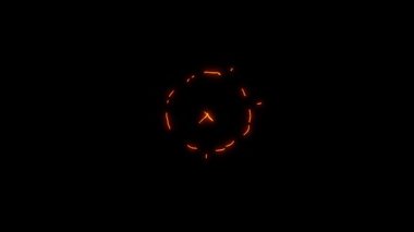 Pürüzsüz hareketli siyah arkaplan üzerinde enerjik turuncu hedef canlandırma etkisi