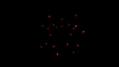 Karanlık arka planda parlayan parçacıkların olduğu çizgi film patlaması