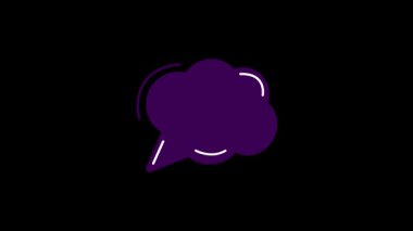 Yaratıcı Projeler için Kara Arkaplanda Çizgi Film Biçimli Animasyon Konuşma Baloncukları