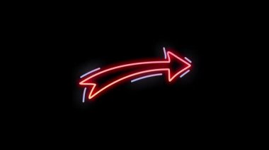 Grafik Tasarımı İçin Yön Odaklı Neon Arrow Animasyonu ve Canlı Işık Efektleri