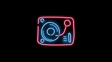 Neon Turntable Animasyonu: Canlı Tasarım ve Dinamik Hareket, Modern Görsel Cazibe