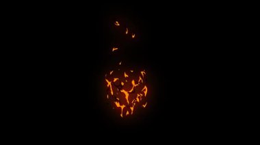 Canlandırılmış ateş patlaması sahnesi. Çizgi film efekti şeklinde ateşli bir patlama.