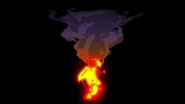 Görüntü ve Hareket Grafikleri Projeleri için Canlandırılmış Ateş ve Duman Elementi Efektleri