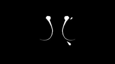 Değişik şekilleri ve siyah arkaplanı olan hareketli el çizimleri ve elementler