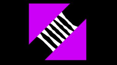 Geometrik Şekiller ve Siyah ve Mor Çapraz Çizgilerle Canlandırılmış Geçişler