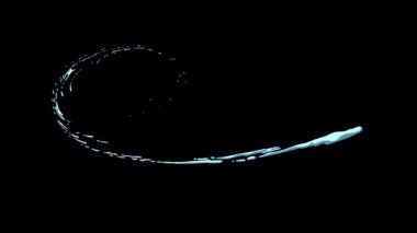 Kara Arkaplan Animasyonunda Karikatür Stili ile Canlandırılmış Su Sıçrama Efekti