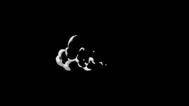 Duman VFX Canlandırma Döngüsü: Kara Arkaplanda Çizgi Film Biçimi Emisyonu ve Dağılımı