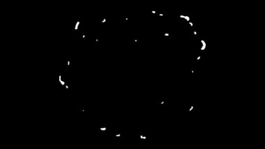 Siyah arkaplan üzerinde hareket eden soyut beyaz kabarcıklar canlandırılmış bir duman etkisi yaratıyor