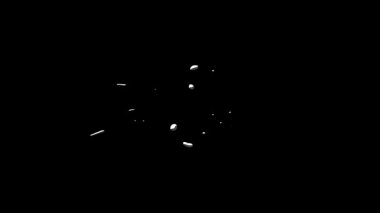 Siyah Arkaplanda Görsel Efektlerle Dinamik Beyaz Parçacıklar ve Parıltı Canlandırması