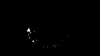 Canlandırılmış Simge Paketi Dairesel Hareket ve Beyaz Kabarcık Efekti Siyah Arkaplan Üzerinde Yükleniyor