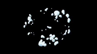 Oyun Geliştirme ve Hareket Grafikleri için Canlandırılmış Beyaz Duman Patlaması Efektleri