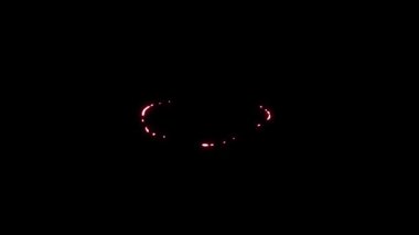 Görsel döngüler için soyut kırmızı parlayan şekiller siyah arkaplan ile animasyon