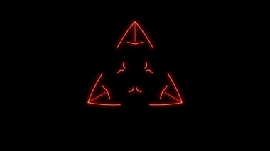 Büyüleyici Üçgen Örnekleri Karanlık Arkaplanda Kırmızı ile Parlıyor, Soyut Tasarım Görsel Tasarım