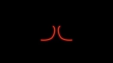 Soyut Neon Göz Animasyonu Karanlık Arkaplanda Ortaya Çıkan Şekiller ve Desenler