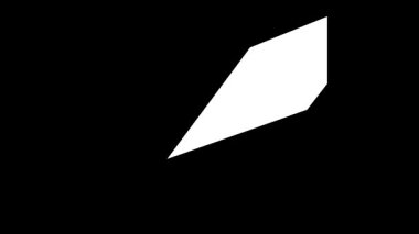 Siyah Arkaplanda Geometrik Beyaz Şekillere sahip Minimalist Soyut Animasyon