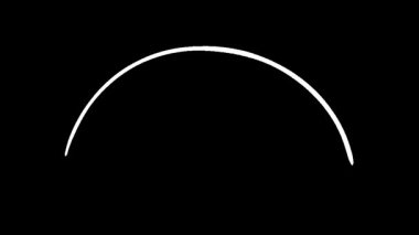 Görselleştirme Yayı: Siyah Arkaplanda Geometrik Şekiller ve Hareketi Keşfeden Minimalist Canlandırma